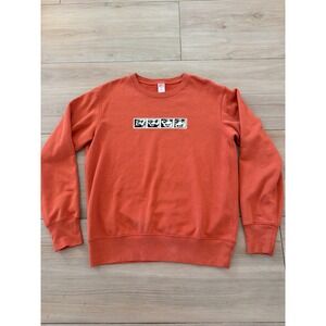 Uniqlo UT Disney Mickey Mouse Keith Haring Graphic Sweatshirt Orange Mens Medium